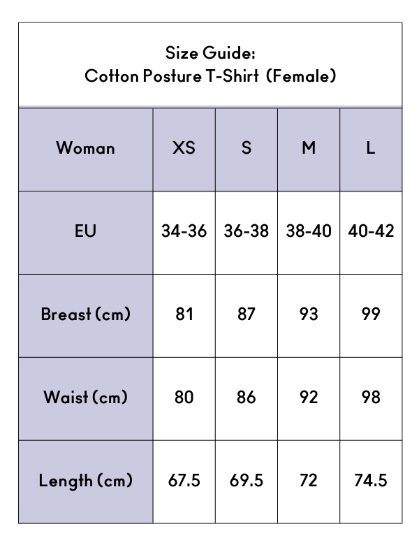 Swedish Posture Women's Posture Cotton T-Shirt Posture Corrector, Black or White