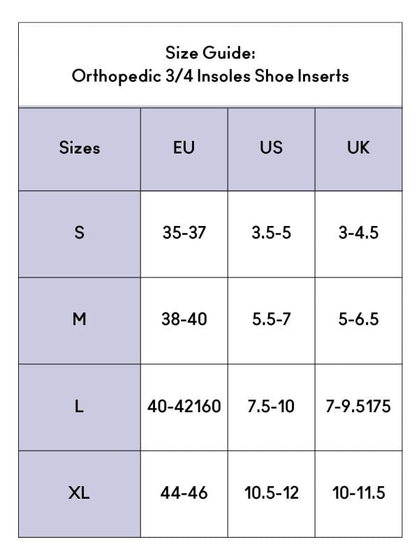Swedish Posture Unisex Orthopedic 3/4 Insoles Shoe Inserts