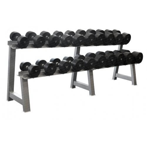 Commercial Round Dumbell Set with Rack (10 Pairs) - 1 LEFT