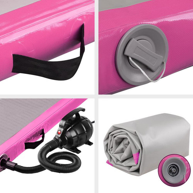 E FIT GoFun 3X1M Inflatable Air Track Mat with Pump Tumbling Gymnastics Pink [ONLINE ONLY]