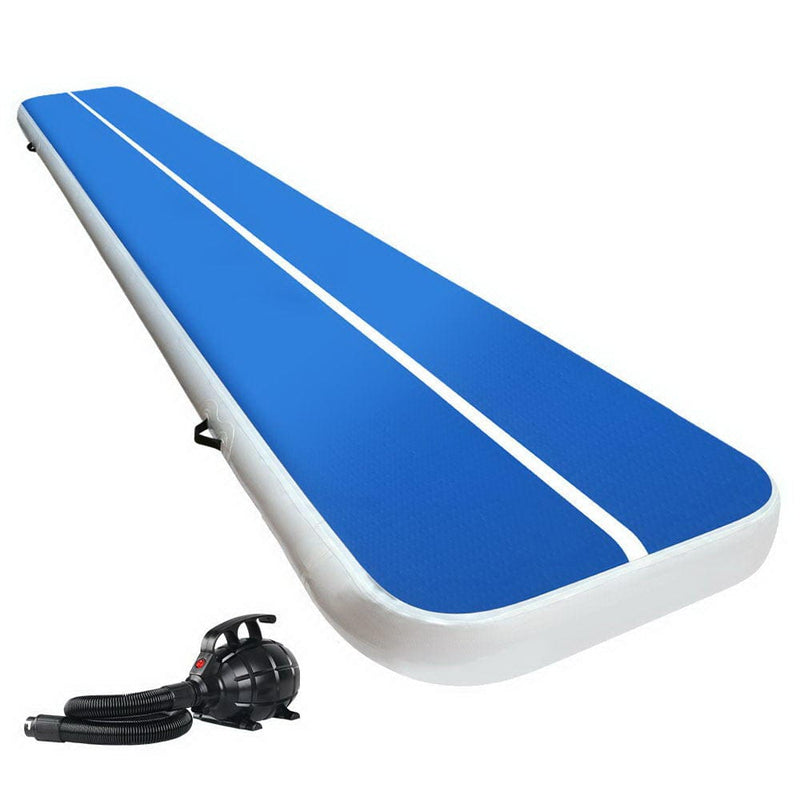 E FIT 5X1M Inflatable Air Track Mat 20CM Thick with Pump Tumbling Gymnastics Blue [ONLINE ONLY]