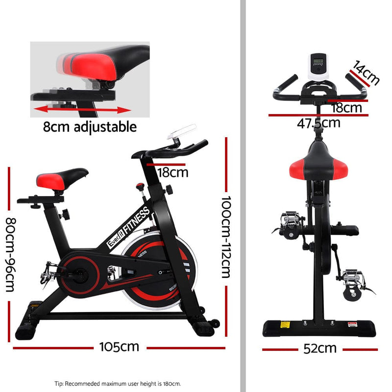EFit Spin Bike Exercise Bike Flywheel Cycling Home Gym Fitness Indoor Cardio - ONLINE ONLY