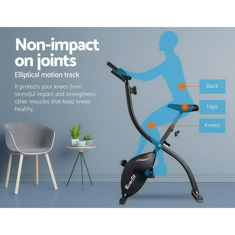 EFit Folding Exercise Bike Magnetic X-Bike Bicycle Indoor Cycling Cardio - ONLINE ONLY