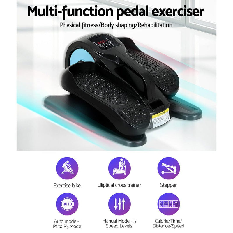 Everfit Pedal Exerciser Mini Exercise Bike Cross Trainer 50W Blue - ONLINE ONLY
