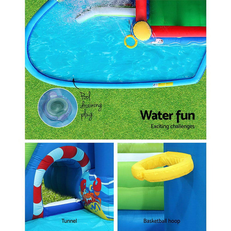 Happy Hop Inflatable Water Slide Jumping Trampoline Castle Bouncer Toy Splash - ONLINE ONLY