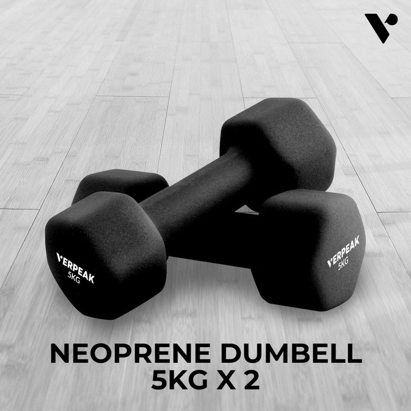 VP Neoprene Dumbbell 5kg x 2 Black VP-DB-138-AC (ONLINE ONLY)