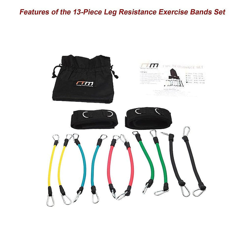 13PC Kinetic Fitness Exercise Resistance Leg Bands Tubes Set (Online Only)