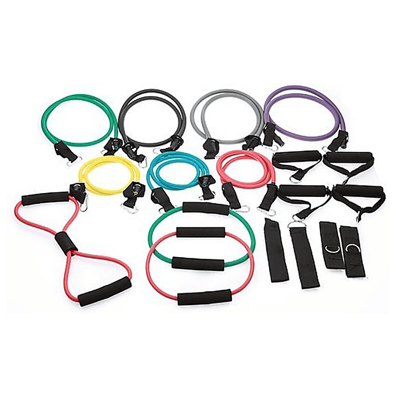 19PC Resistance Exercise Fitness Bands Tubes Kit Yoga Set (Online Only)
