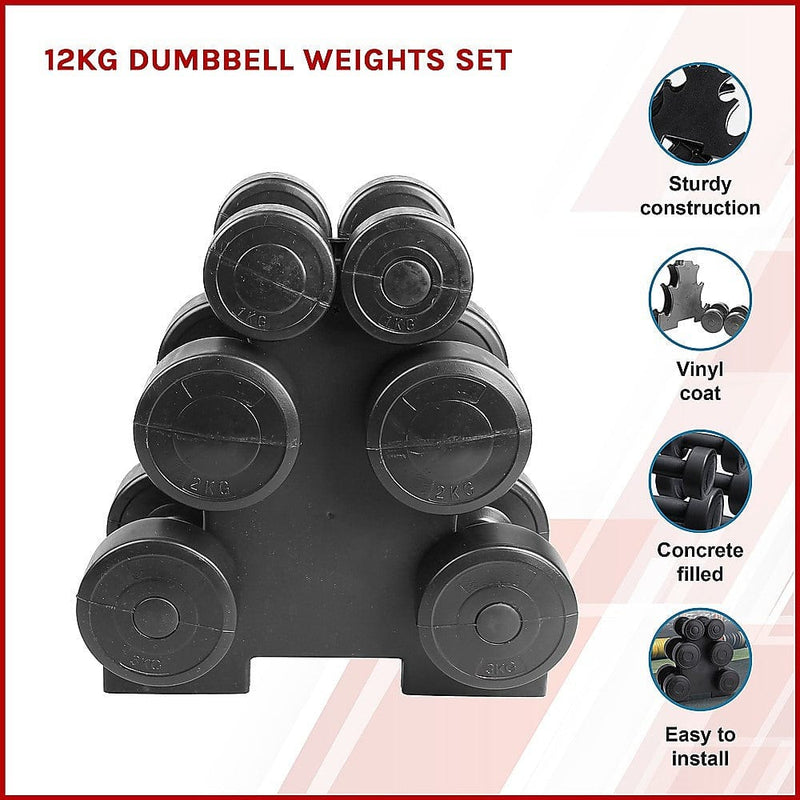 12kg Dumbbell Weights Set [ONLINE ONLY]