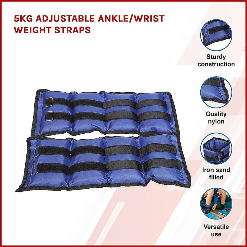 5kg Adjustable Ankle/Wrist Weight Straps [ONLINE ONLY]