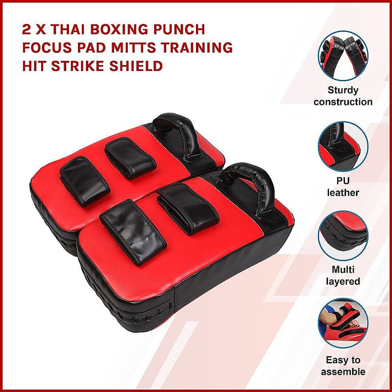 2 x Thai Boxing Punch Focus Pad Mitts Training Hit Strike Shield [ONLINE ONLY]