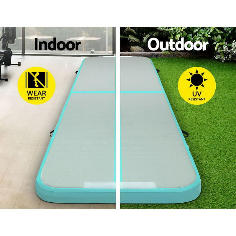 EFIT 3m x 1m Air Track Mat Gymnastic Tumbling Mint Green and Grey - ONLINE ONLY