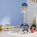 Keezi Kids Basketball Hoop Stand Adjustable 6-in-1 Sports Center Toys Set Blue - ONLINE ONLY