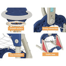 Keezi Kids Basketball Hoop Stand Adjustable 6-in-1 Sports Center Toys Set Blue - ONLINE ONLY