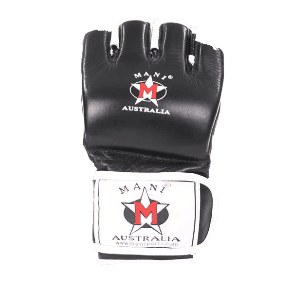 Black MMA Leather Grappling Gloves