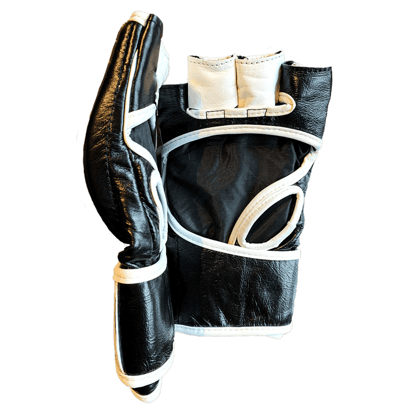 Black MMA Leather Grappling Gloves