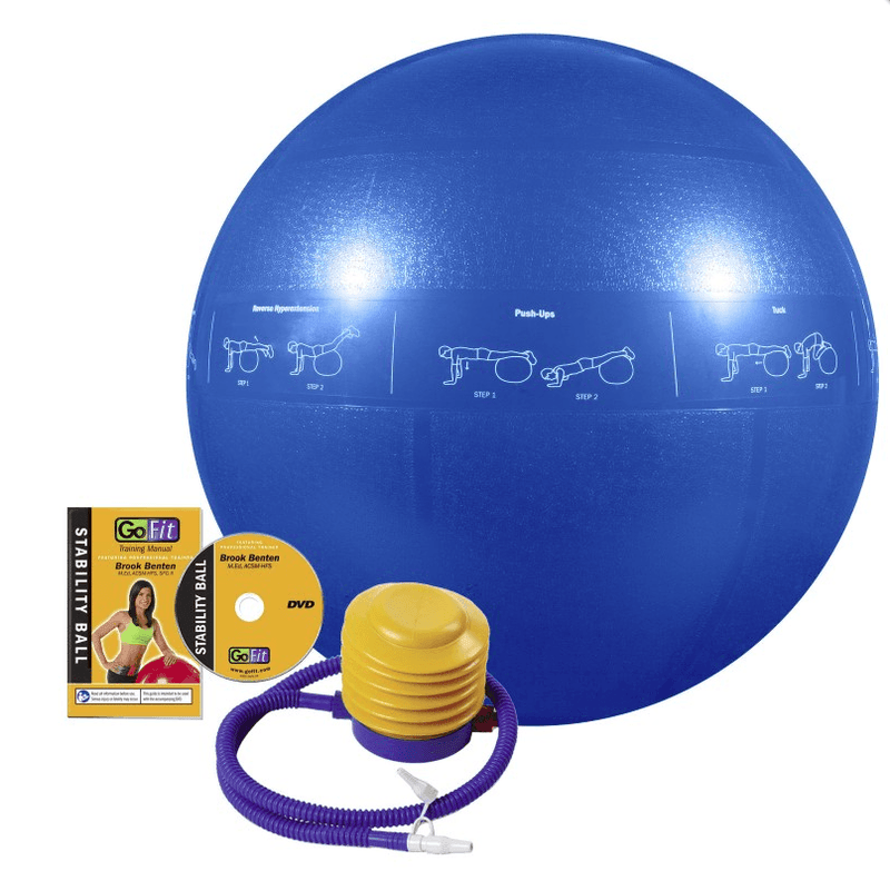 HSFIT 2000lb Professional Grade Core Stability Ball includes DVD Pump Ball Plugs and Exercise Poster