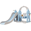 Keezi Kids Slide Swing Set Basketball Hoop Rings Outdoor Playground 170cm Blue - ONLINE ONLY