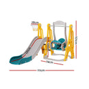 Keezi Kids Slide Swing Set Basketball Outdoor Toys Adjustable Height 140cm Green - ONLINE ONLY