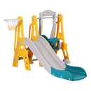 Keezi Kids Slide Swing Set Basketball Outdoor Toys Adjustable Height 140cm Green - ONLINE ONLY