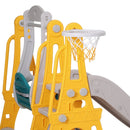 Keezi Kids Slide Swing Set Basketball Outdoor Toys Adjustable Height 140cm Green - ONLINE ONLY