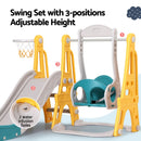 Keezi Kids Slide Swing Set Basketball Outdoor Toys Adjustable Height 140cm Green - ONLINE ONLY
