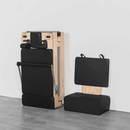 Lifespan Contour Folding Wooden Pilates Reformer Machine Set, Black