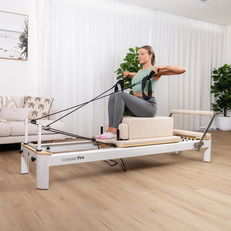 Lifespan Contour Pro Aluminum Pilates Reformer Machine Bed Set, Beige -  PRE ORDER FOR Late OCTOBER DELIVERY DON'T MISS OUT !! Limited Stock Available