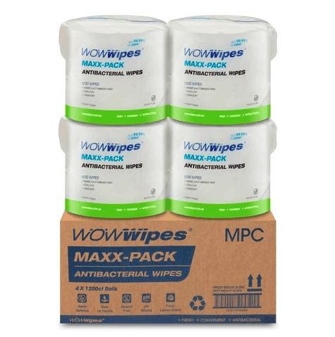 Wow Wipes Antibacterial Wipes MAXX-pack Value, 4 x 1200 rolls - BESTSELLER!