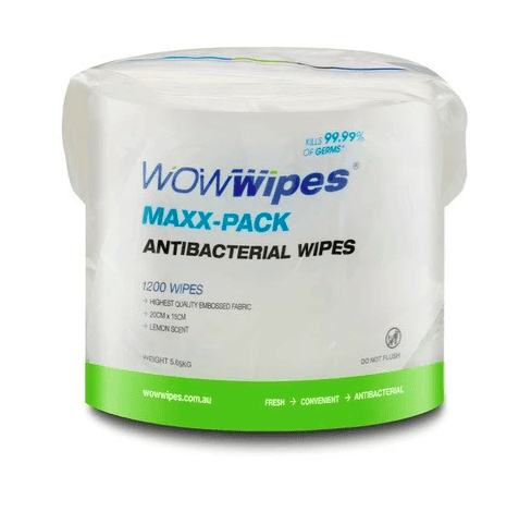 Wow Wipes Antibacterial Wipes MAXX-pack Value, 4 x 1200 rolls - BESTSELLER!