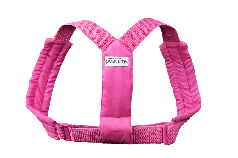 Swedish Posture Unisex Kids' Posture Brace Flexi Harness Posture Corrector in White, Black, or Pink