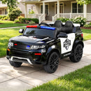 Electric Ride On Car Rigo Kids Patrol Police Ride On Cars Horn Music Remote Black - ONLINE ONLY