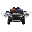 Electric Ride On Car Rigo Kids Patrol Police Ride On Cars Horn Music Remote Black - ONLINE ONLY
