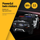 Electric Ride On Car Rigo Kids Patrol Police Ride On Cars Horn Music Remote Black - ONLINE ONLY