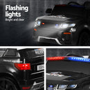 Electric Ride On Car Rigo Kids Patrol Police Ride On Cars Horn Music Remote Black - ONLINE ONLY