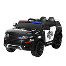 Electric Ride On Car Rigo Kids Patrol Police Ride On Cars Horn Music Remote Black - ONLINE ONLY