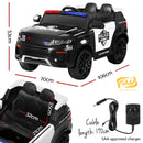 Electric Ride On Car Rigo Kids Patrol Police Ride On Cars Horn Music Remote Black - ONLINE ONLY