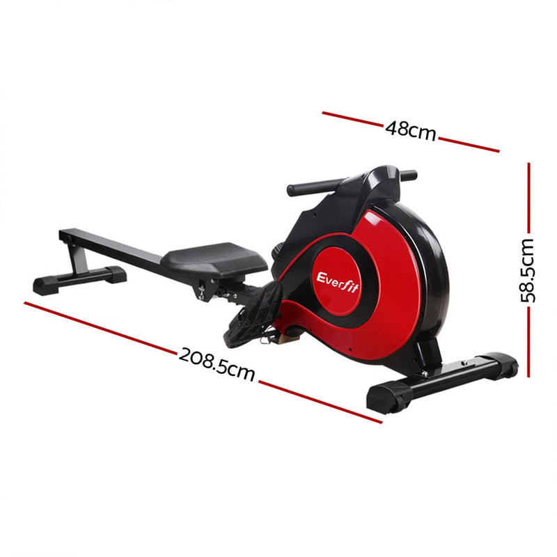 EFit Rowing Machine Rower Magnetic Resistance Exercise Gym Home Cardio Red- ONLINE ONLY