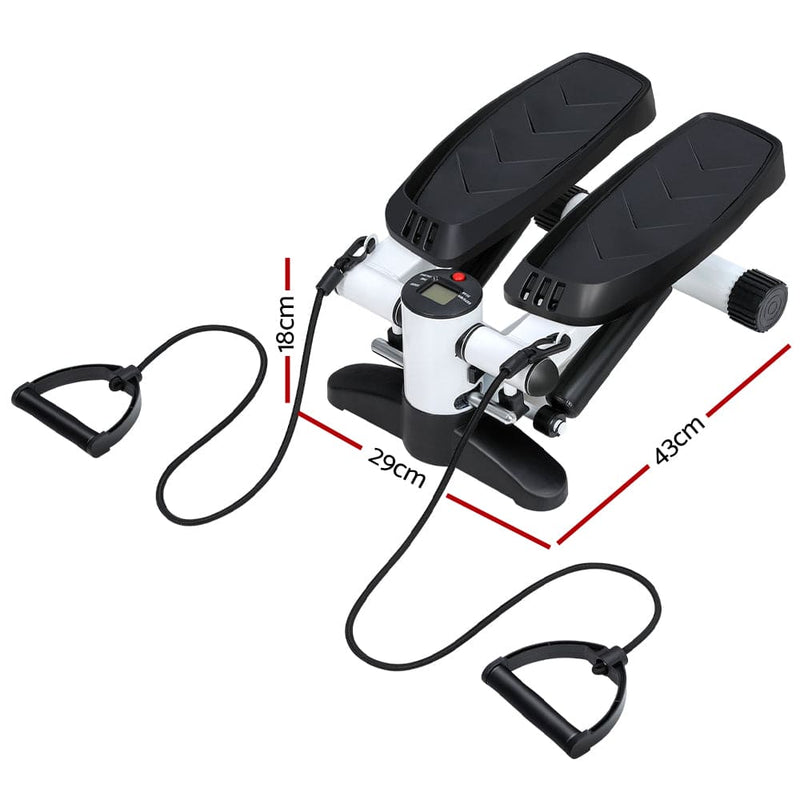 EFit Mini Stepper with Resistance Rope Aerobic Trainer 150KG White - ONLINE ONLY!