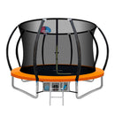 EFit 10FT Trampoline for Kids w/ Ladder Enclosure Safety Net Rebounder Orange- ONLINE ONLY