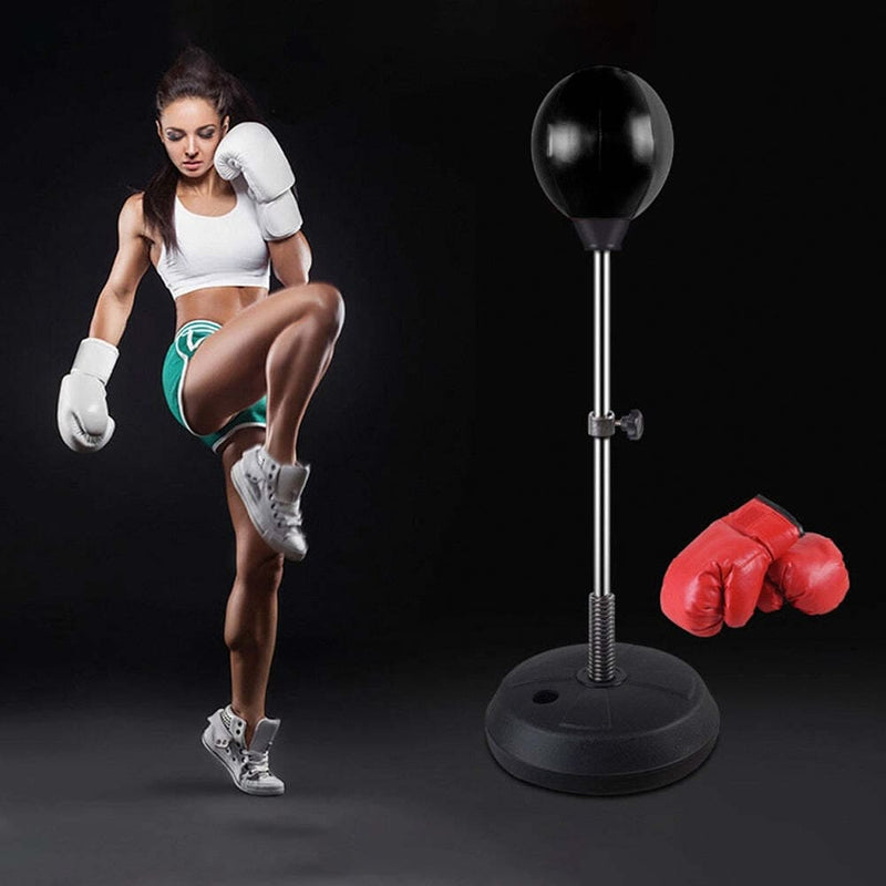 Free-Standing Boxing Set: PU Punching Ball & Boxing Gloves - ONLINE ONLY