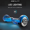 BULLET Electric Hoverboard Scooter 6.5 Inch Wheels, Colour LED Lighting, Carry Bag, Gen III Blue Galaxy  - ONLINE ONLY