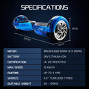 BULLET Electric Hoverboard Scooter 6.5 Inch Wheels, Colour LED Lighting, Carry Bag, Gen III Blue Galaxy  - ONLINE ONLY