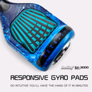 BULLET Electric Hoverboard Scooter 6.5 Inch Wheels, Colour LED Lighting, Carry Bag, Gen III Blue Galaxy  - ONLINE ONLY