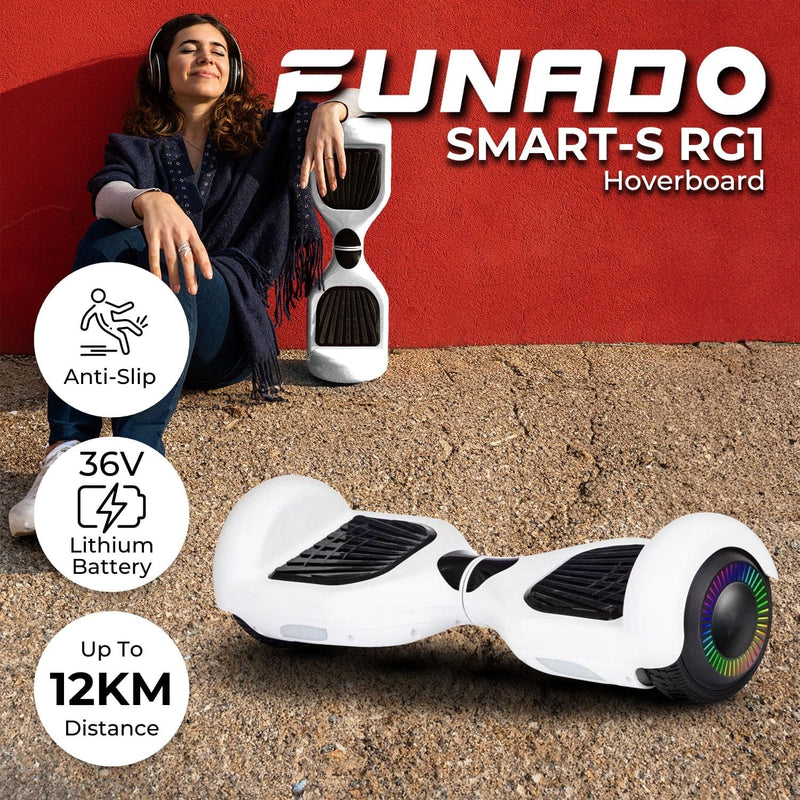 Funado Smart-S RG1 Hoverboard White FND-HB-101-QK (Online Only)