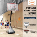 Kahuna Portable Basketball Hoop Ring Stand 56 Inch Height Adjustable 2.3m-3.05m Polycarbonate Backboard - ONLINE ONLY