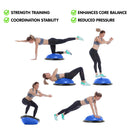Powertrain 58cm Half Yoga Ball Balance Trainer Anti-Slip Stability Dome (Blue) - ONLINE ONLY