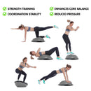 Powertrain 58cm Half Yoga Ball Balance Trainer Anti-Slip Stability Dome (Grey) - ONLINE ONLY