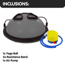 Powertrain 58cm Half Yoga Ball Balance Trainer Anti-Slip Stability Dome (Grey) - ONLINE ONLY