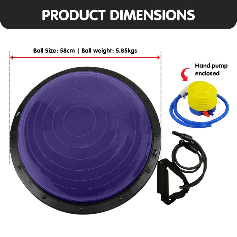 Powertrain Fitness Yoga Ball Home Gym Workout Balance Trainer Purple - ONLINE ONLY